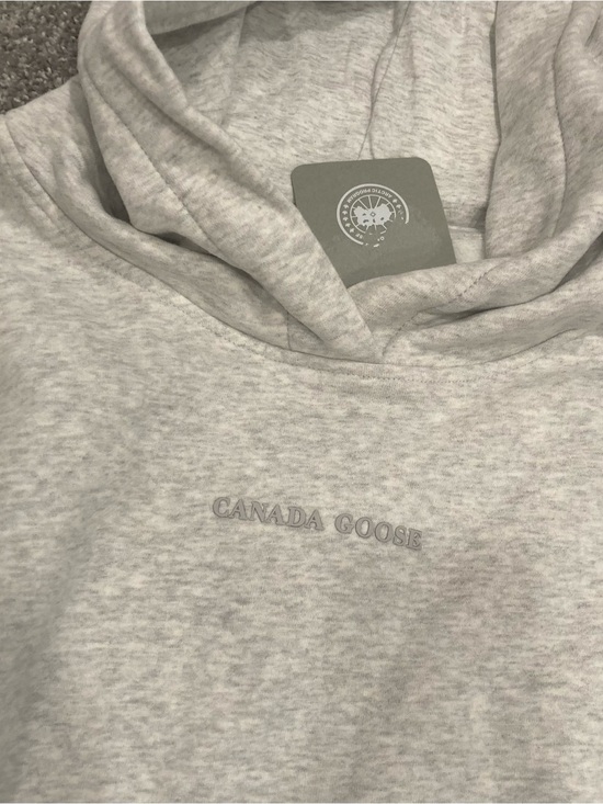 Canada Goose Tops - Canada Goose Light Heather Gray Pullover Hoodie with Raised Logo